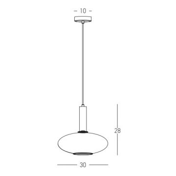 Zambelis 22072 - Suspension filaire 1xE27/40W/230V d. 30 cm doré