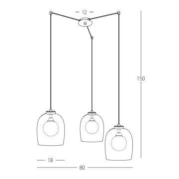 Zambelis 22145 - Suspension filaire 3xG9/5W/230V noir