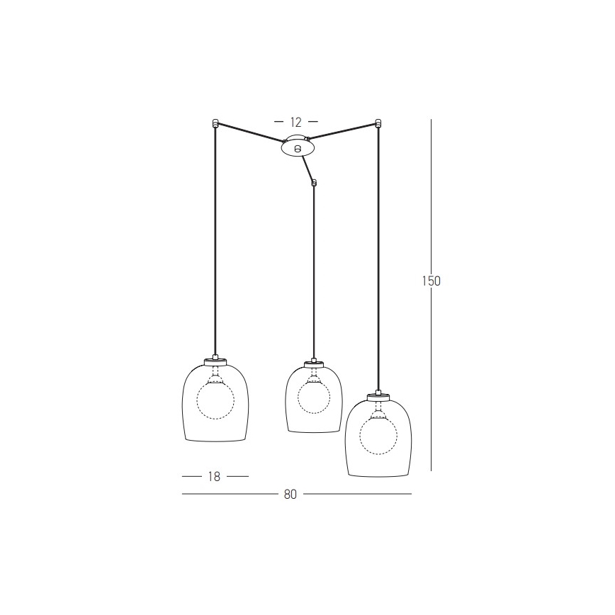 Zambelis 22145 - Suspension filaire 3xG9/5W/230V noir