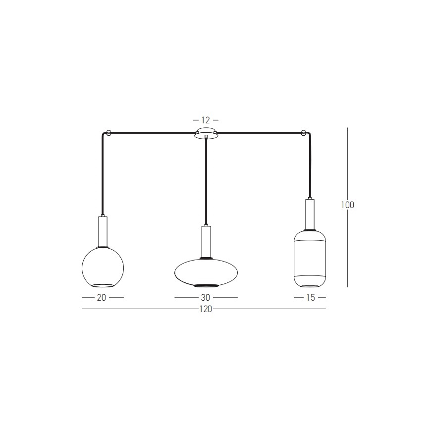 Zambelis 22151 - Hanglamp aan een koord 3xE27/40W/230V goud