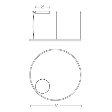 Zambelis 22240 - Suspension filaire à intensité variable LED/57W/230V 3000K d. 80 cm doré