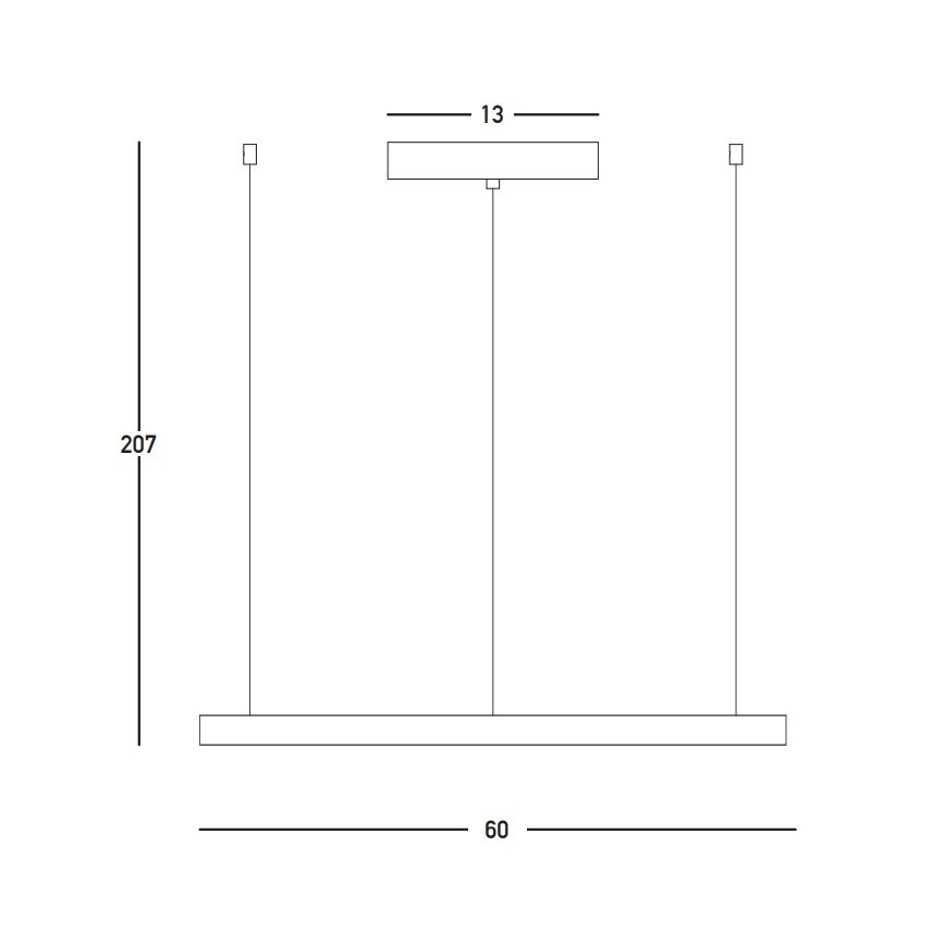 Zambelis 23033 - Suspension filaire à intensité variable LED/28W/230V 3000K d. 60 cm noir