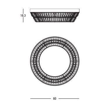 Zambelis 23047 - LED Dimbare kristallen plafondlamp LED/38W/230V CRI 90 3000K diameter 60 cm messing