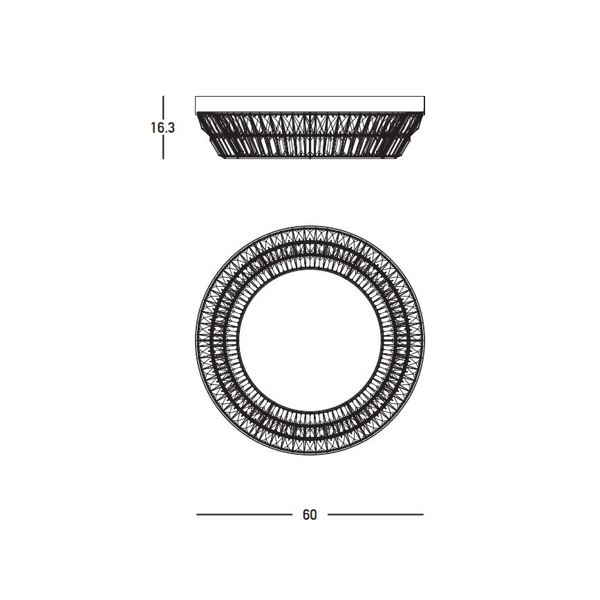 Zambelis 23047 - LED Dimbare kristallen plafondlamp LED/38W/230V CRI 90 3000K diameter 60 cm messing