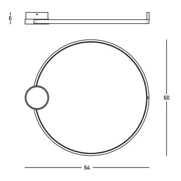 Zambelis 23098 - Dimbare LED plafondlamp LED/24W/230V 3000K diameter 60 cm zwart