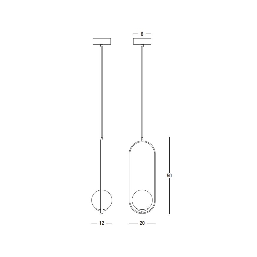 Zambelis 23135 - Suspension filaire 1xG9/7W/230V 12x20 cm doré