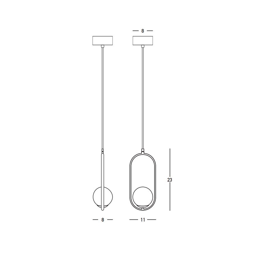 Zambelis 23136 - Hanglamp aan een koord 1xG9/7W/230V 8x11 cm goud