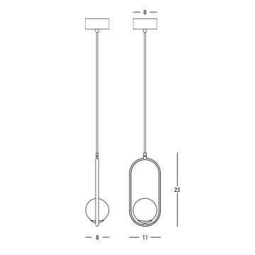 Zambelis 23136 - Suspension filaire 1xG9/7W/230V 8x11 cm doré