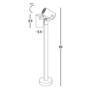 Zambelis E325 - Lampadaire extérieur 1xGU10/15W/230V IP54 anthracite