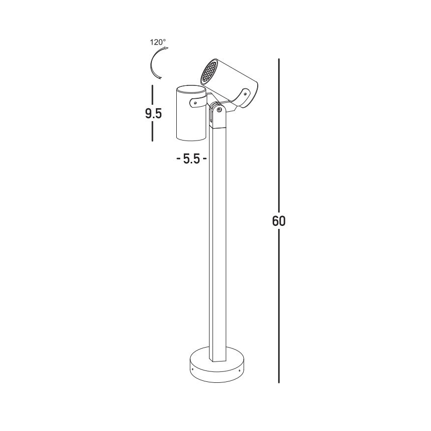 Zambelis E325 - Lampadaire extérieur 1xGU10/15W/230V IP54 anthracite