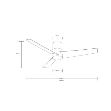 ZEVENTI - LED-plafondventilator BARROSA LED/18W/230V Wi-Fi Tuya zwart + afstandsbediening