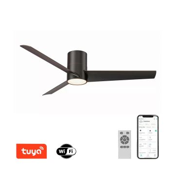 ZEVENTI - Ventilateur de plafond BARROSA LED/18W/230V Wi-Fi Tuya noir + télécommande