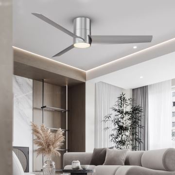 ZEVENTI - Ventilateur de plafond BARROSA LED/18W/230V Wi-Fi Tuya chrome + télécommande