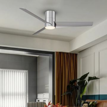 ZEVENTI - Ventilateur de plafond BARROSA LED/18W/230V Wi-Fi Tuya chrome + télécommande