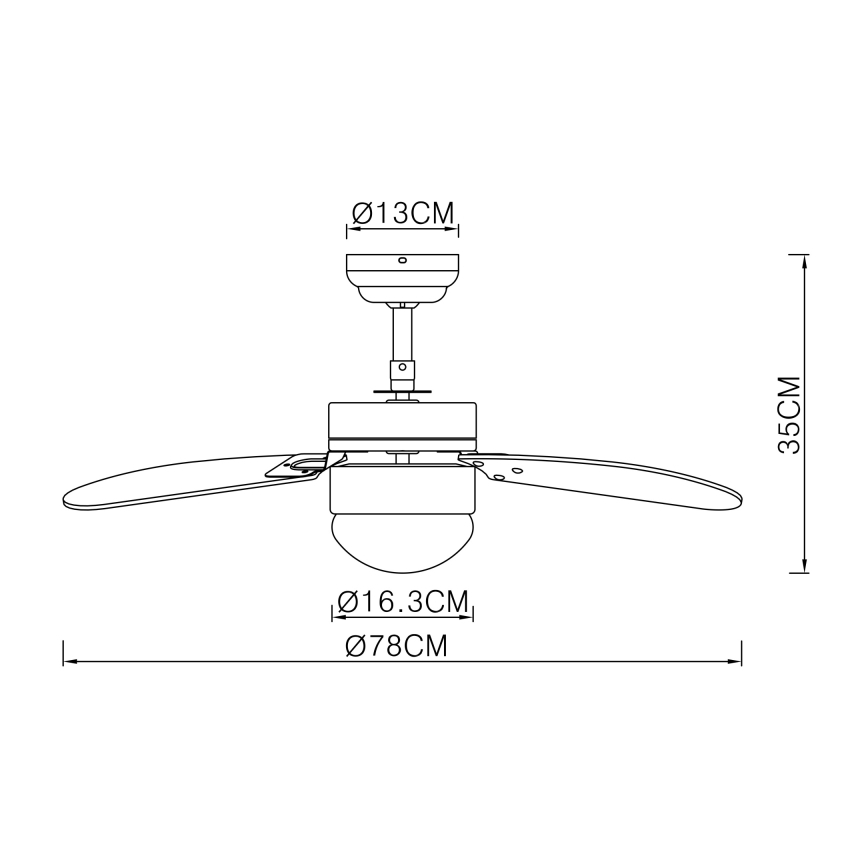 ZEVENTI - Ventilateur de plafond FAMARA 1xE14/60W/230V