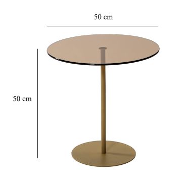 Zijtafel CHILL 50x50 cm goud/brons