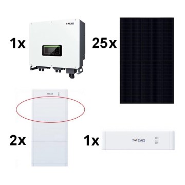 Zonne-kit SOFAR Solar - 10kWp RISEN Full Black + 10kW SOFAR Hybride omvormer 3p +10,24 kWh batterij