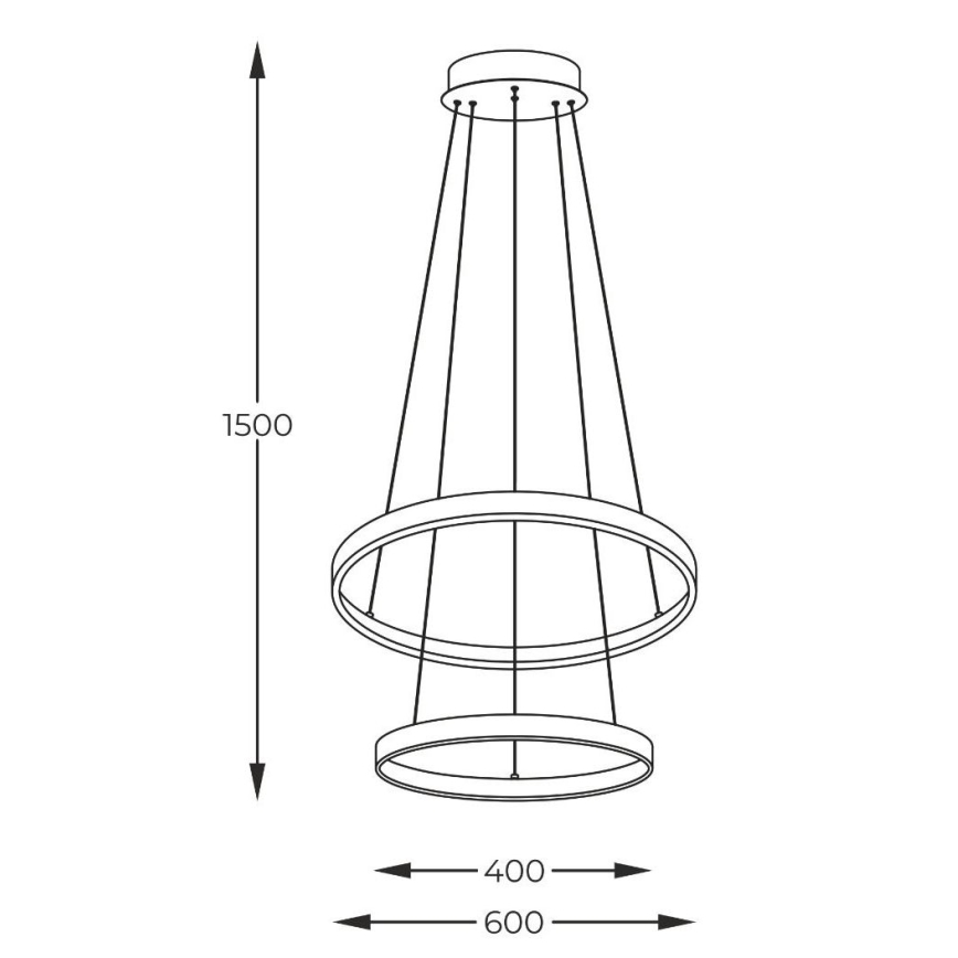 Zuma Line - LED Hanglamp aan een koord LED/50W/230V 3000/4000/6000K diameter 60 cm zwart