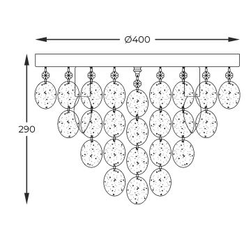 Zuma Line - Bevestigde hanglamp 5xE14/40W/230V zilver