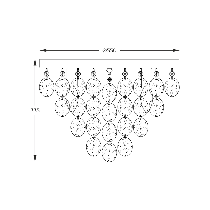 Zuma Line - Bevestigde hanglamp 8xE14/40W/230V zilver