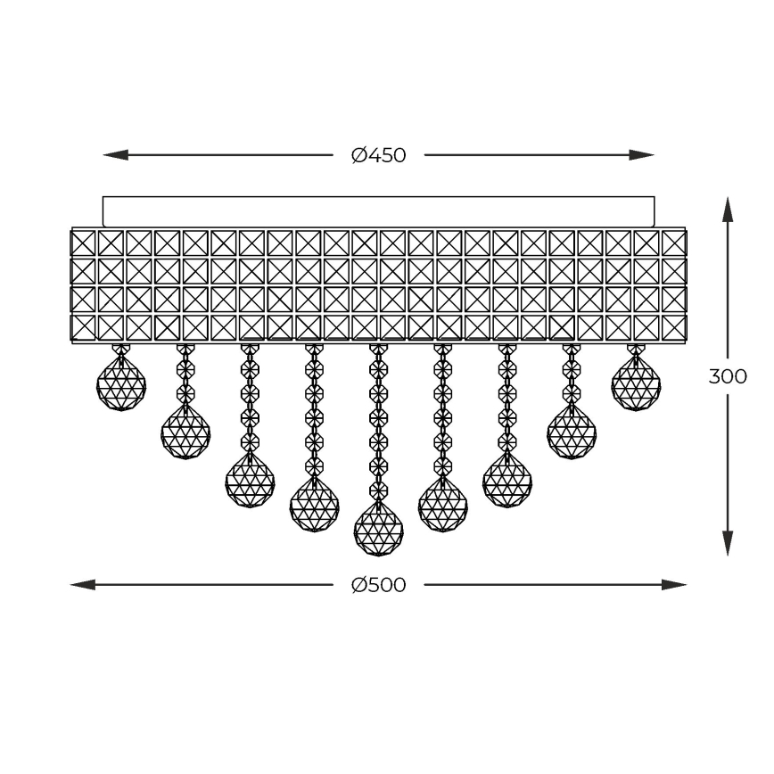 Zuma Line - Plafondlamp 9xG9/25W/230V diameter 50 cm zilver