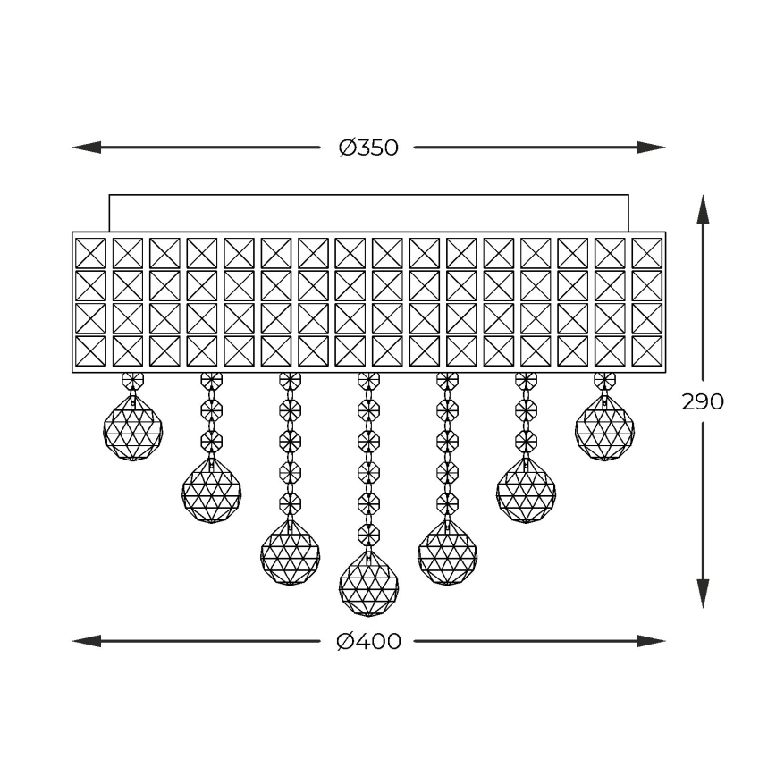 Zuma Line - Plafondlamp 6xG9/25W/230V diameter 40 cm zilver