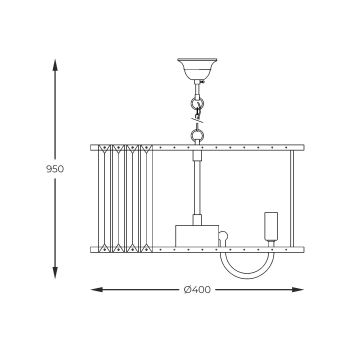 Zuma Line - Suspension chaîne 6xE14/40W/230V doré