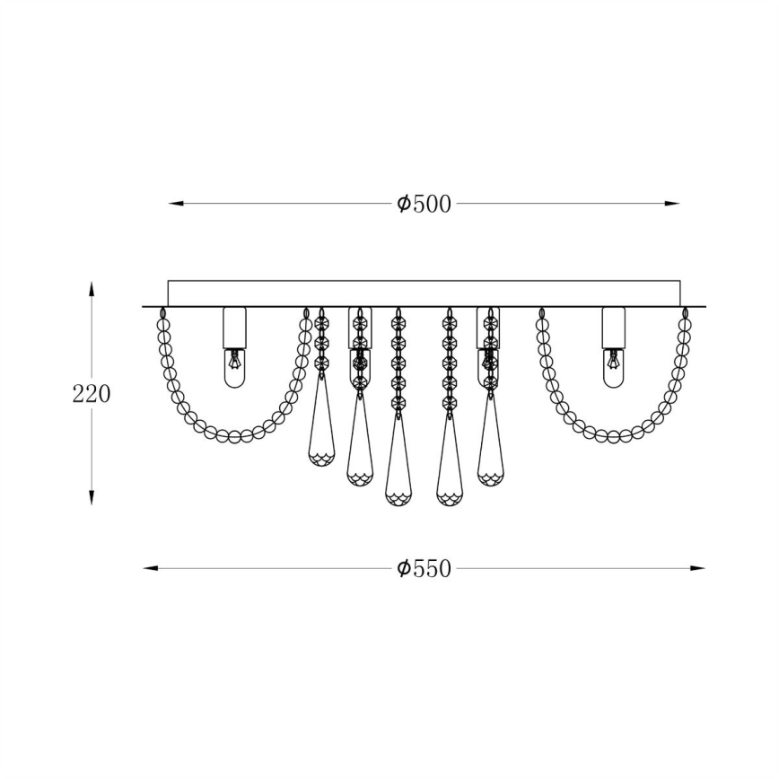 Zuma Line - Plafondlamp 8xG9/25W/230V diameter 55 cm zilver