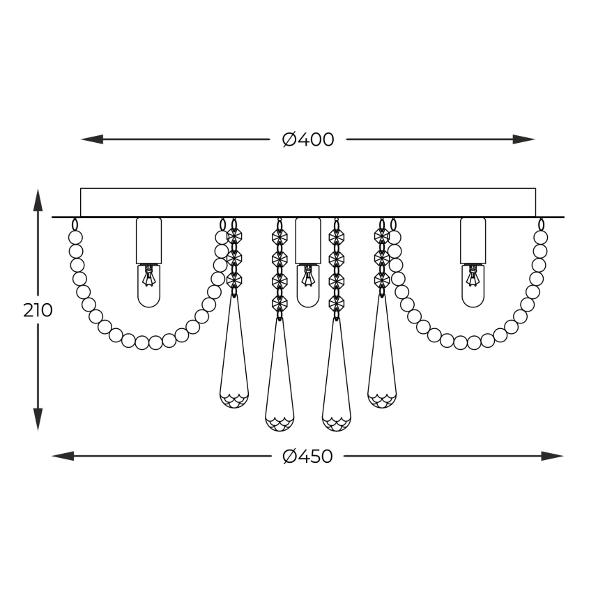 Zuma Line - Plafondlamp 6xG9/25W/230V diameter 45 cm zilver