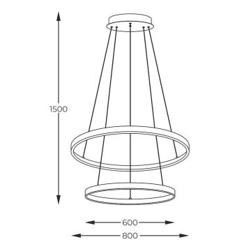 Zuma Line - LED Hanglamp aan een koord LED/60W/230V 3000/4000/6000K diameter 80 cm zwart