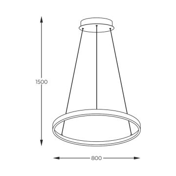 Zuma Line - LED Hanglamp aan een koord LED/36W/230V 3000/4000/6000K diameter 80 cm zwart