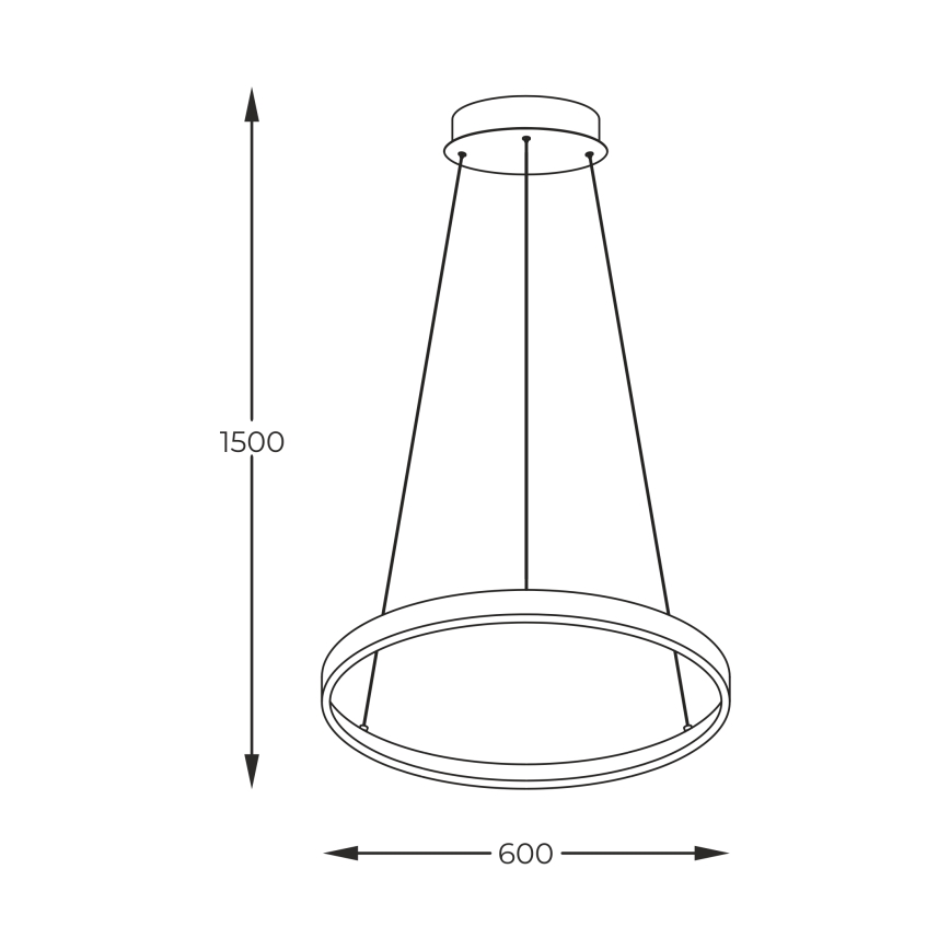 Zuma Line - Suspension filaire LED/28W/230V 3000/4000/6000K d. 60 cm doré