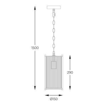 Zuma Line - Hanglamp aan een ketting 1xE27/40W/230V zilver