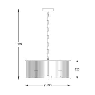 Zuma Line - Hanglamp aan een ketting 3xE27/40W/230V zilver