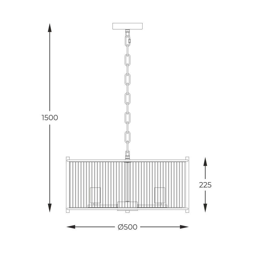 Zuma Line - Hanglamp aan een ketting 3xE27/40W/230V zilver