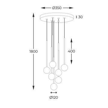 Zuma Line - Hanglamp aan een koord 7xG9/40W/230V