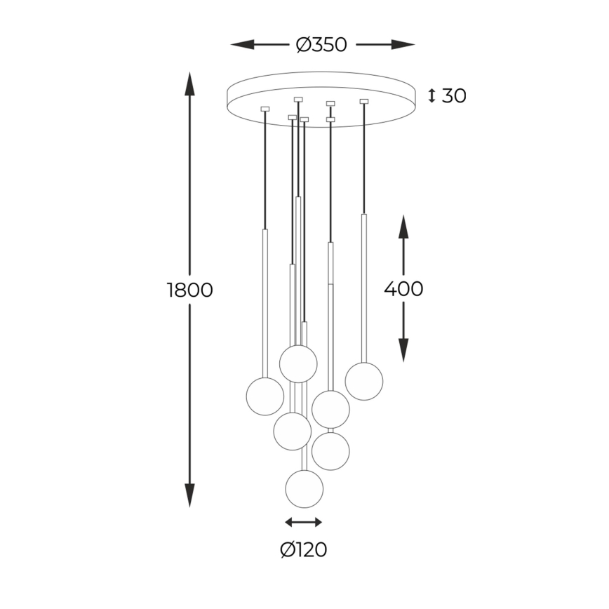 Zuma Line - Hanglamp aan een koord 7xG9/40W/230V