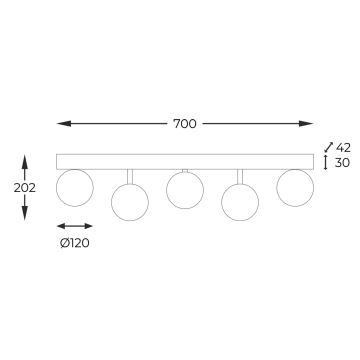 Zuma Line - Bevestigde hanglamp 5xG9/40W/230V