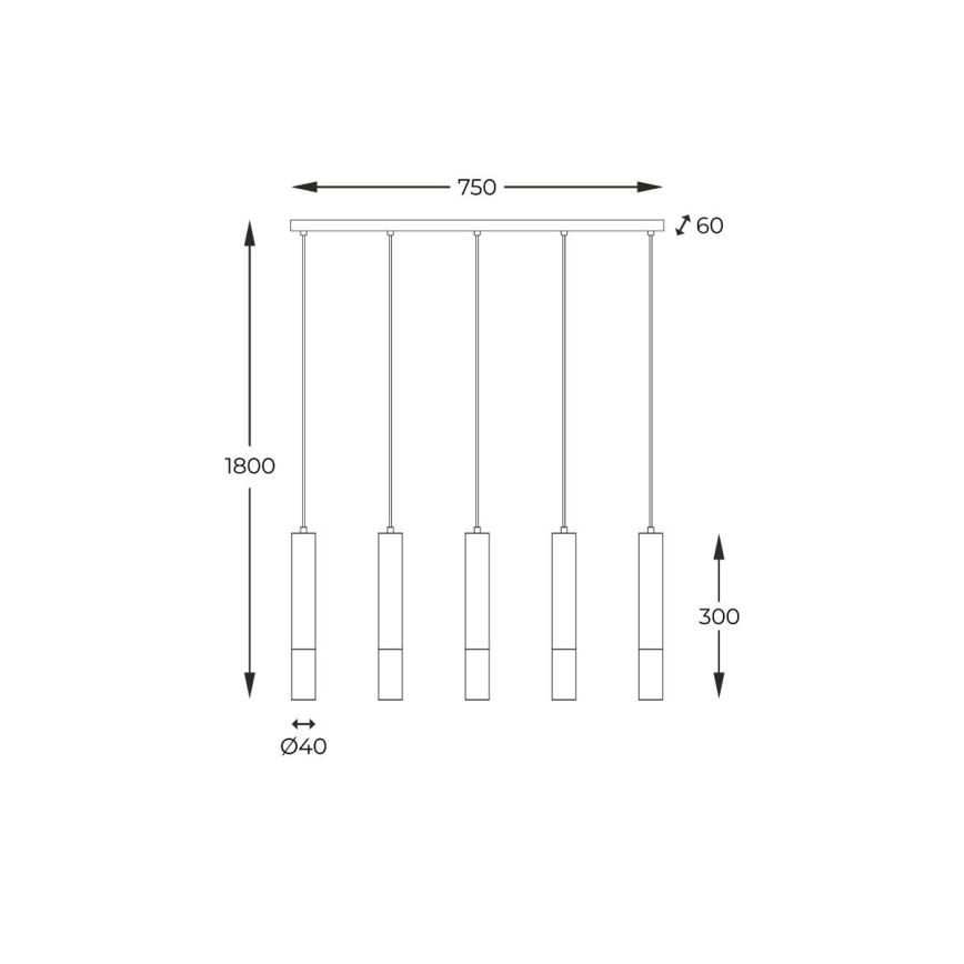 Zuma Line - Hanglamp aan een koord 4xG9/28W/230V hout