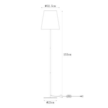 Zuma Line - Staande Lamp 1xE27/40W/230V grijs