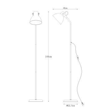 Zuma Line - Staande Lamp 1xE27/40W/230V wit