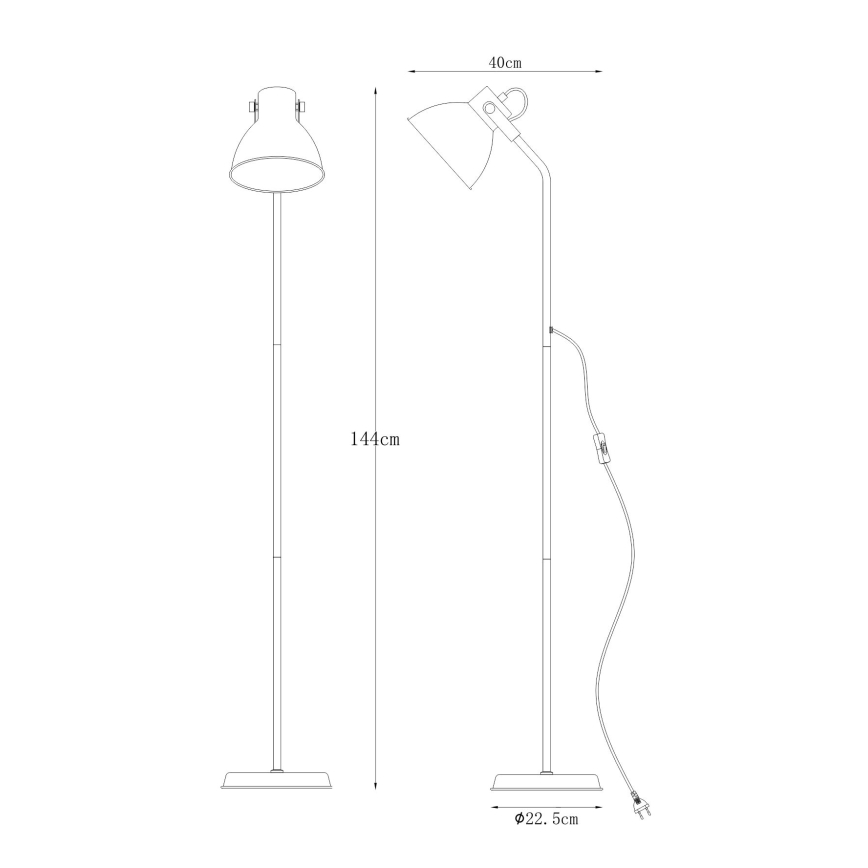 Zuma Line - Staande Lamp 1xE27/40W/230V wit