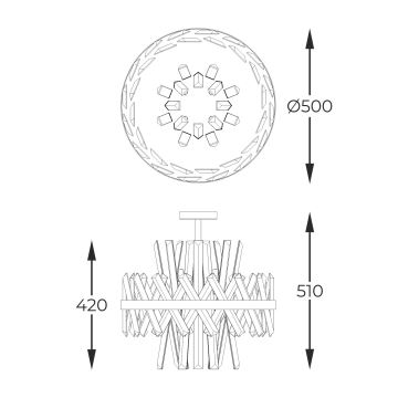 Zuma Line - Kristallen hanglamp met vaste pendel 8xG9/28W/230V diameter 50 cm goud