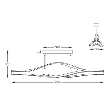 Zuma Line - Suspension-barre LED/30W/230V