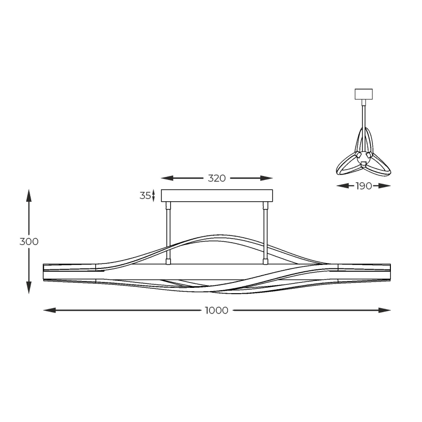 Zuma Line - Suspension-barre LED/30W/230V