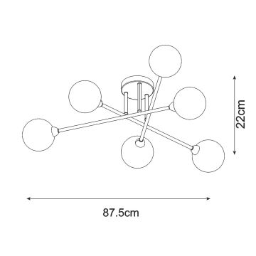 Zuma Line - Bevestigde hanglamp 6xG9/3W/230V zwart