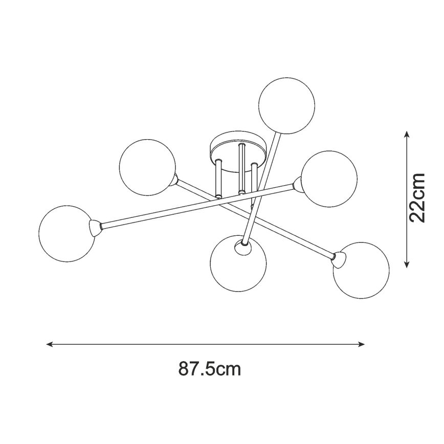 Zuma Line - Bevestigde hanglamp 6xG9/3W/230V zwart