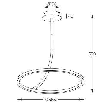 Zuma Line - Suspension-barre LED/30W/230V noir