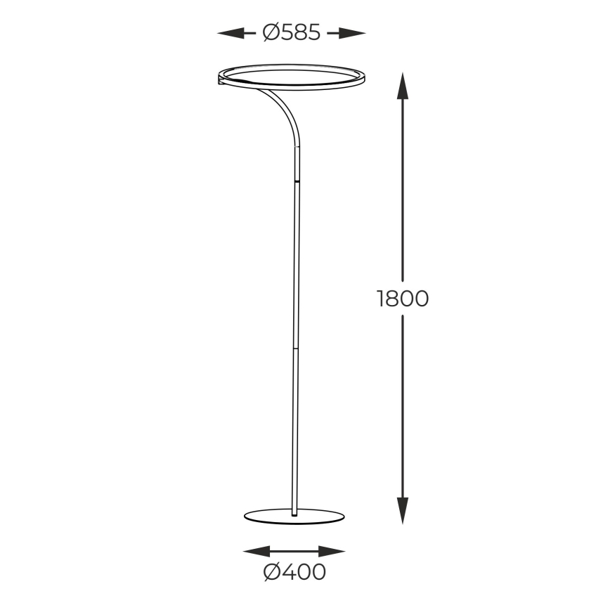 Zuma Line - Lampadaire LED/24W/230V noir