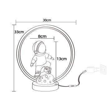 Zuma Line - Lampe de table enfant LED/4W/230V astronaut/résine